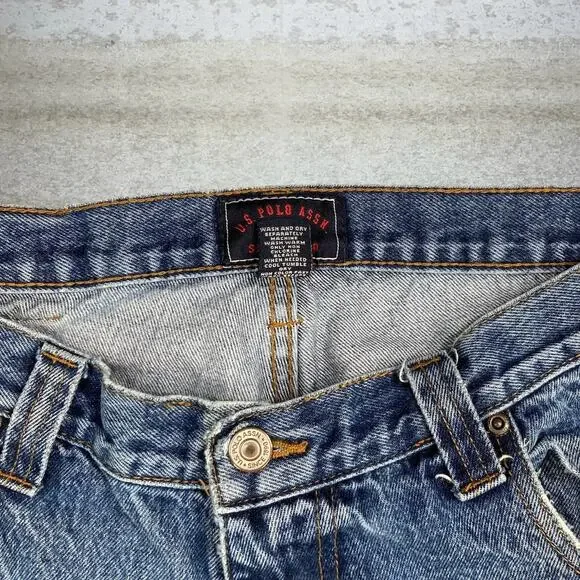 Vintage Skater Wide Leg Carpenter Jeans Polo Medium Wash Baggy Denim Y2K - Picture 4 of 9